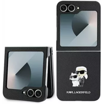 Karl Lagerfeld KLHCZF6SAPKCNPK Saffiano Metal Pin -kuori Samsung Galaxy Z Flip6 / Z Flip7 FE, musta