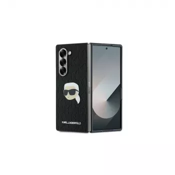 Karl Lagerfeld Saffiano Monogram Head Pin kova kuori Samsung Galaxy Z Fold6 - musta