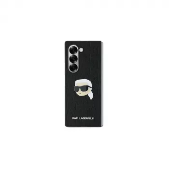 Karl Lagerfeld Saffiano Monogram Head Pin kova kuori Samsung Galaxy Z Fold6 - musta