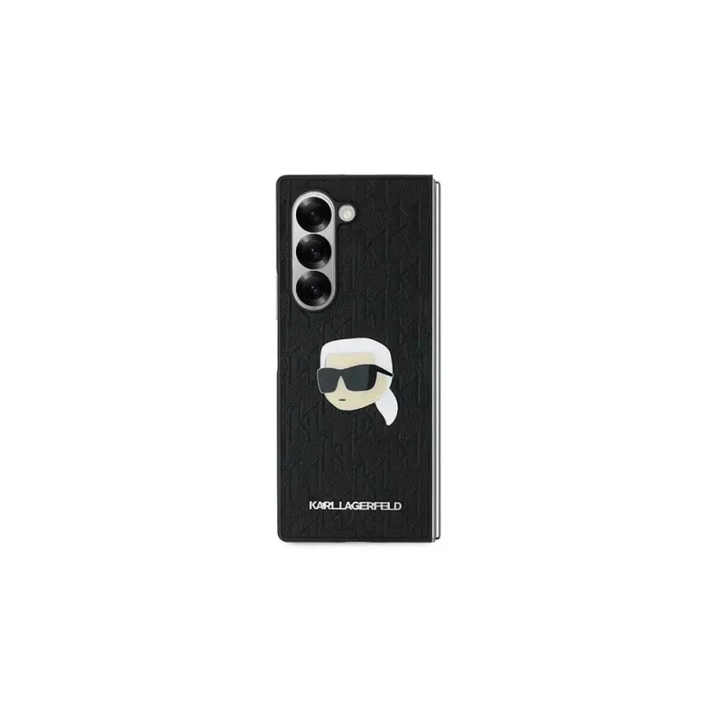 Karl Lagerfeld Saffiano Monogram Head Pin kova kuori Samsung Galaxy Z Fold6 - musta