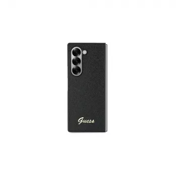 Guess GUHCZFD6HGGSHK Z Fold6 F956 musta 4G Glitter Script kova kuori