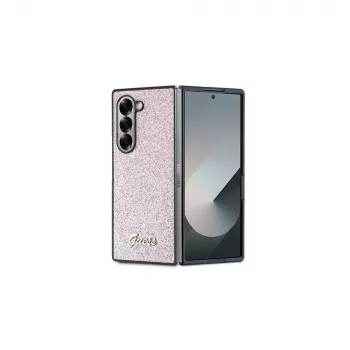 Guess GUHCZFD6HGGSHP kova kotelo Samsung Galaxy Z Fold6 (F956) -malliin - pinkki 4G Glitter Script