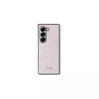 Guess GUHCZFD6HGGSHP kova kotelo Samsung Galaxy Z Fold6 (F956) -malliin - pinkki 4G Glitter Script