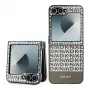 DKNY DKHCZF6PSOSPW suojakotelo Samsung Galaxy Z Flip 6 / Z Flip7 FE -malliin - ruskea Repeat Pattern Bottom Stripe