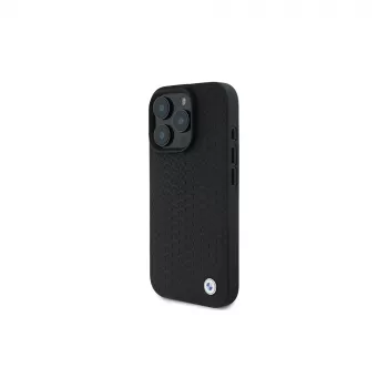 BMW BMHMP16X23RDDK iPhone 16 Pro Max 6,9 musta kova kotelo Sign Leather Diamond Metal Logo MagSafe