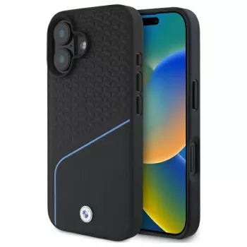 BMW Sign Leather Textured And Line MagSafe -kova kotelo Apple iPhone 16 6,1