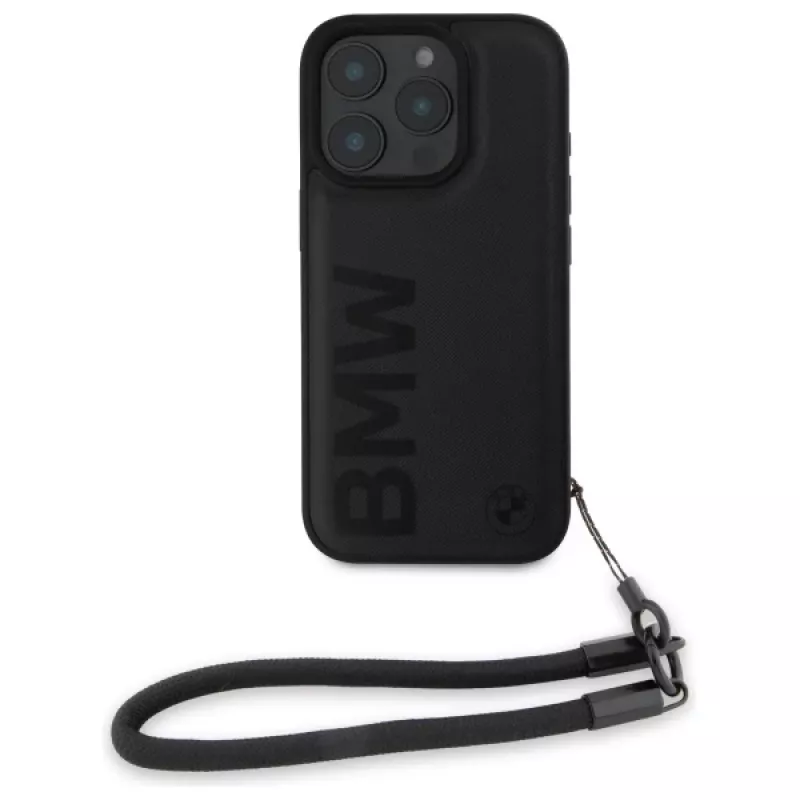 BMW Signature Leather Wordmark Cord -kova kotelo Apple iPhone 16 Pro 6,3