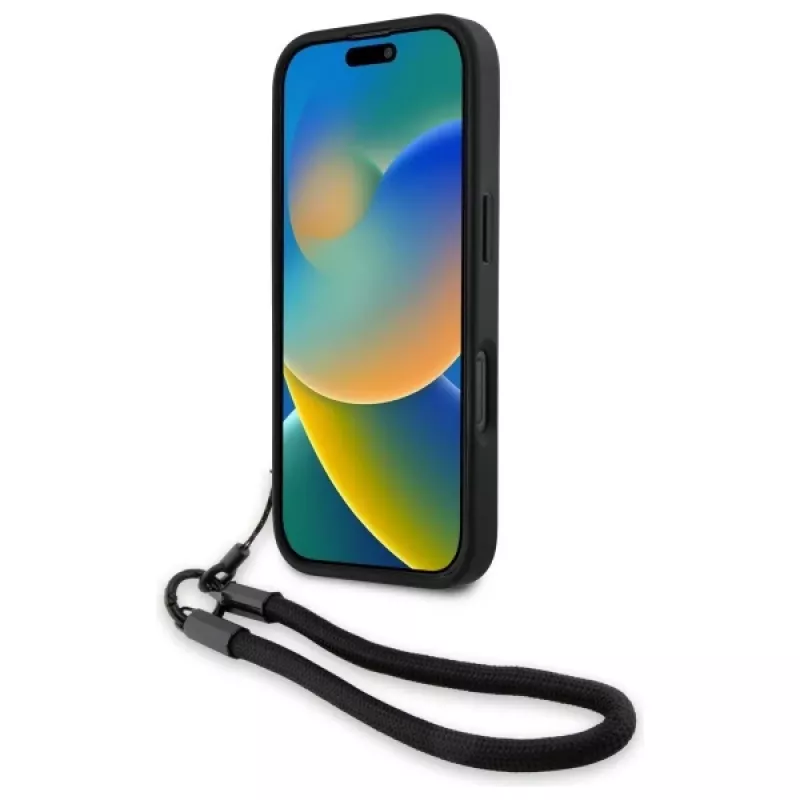 BMW Signature Leather Wordmark Cord -kova kotelo Apple iPhone 16 Pro 6,3
