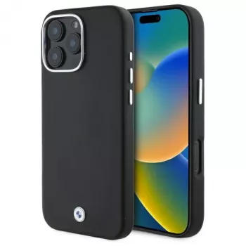 BMW M Collection iPhone 16 Pro kova kotelo Full Wrapped Metal MagSafe musta