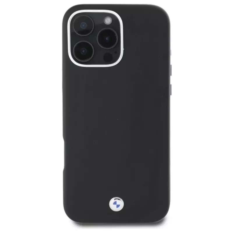 BMW M Collection iPhone 16 Pro kova kotelo Full Wrapped Metal MagSafe musta