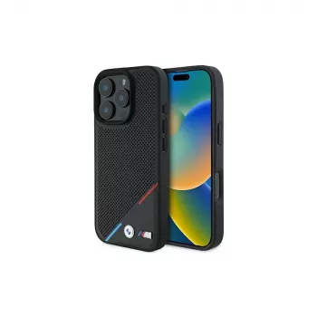 BMW M Perforated Tricolor Line -kova kotelo iPhone 16 Pro 6,3
