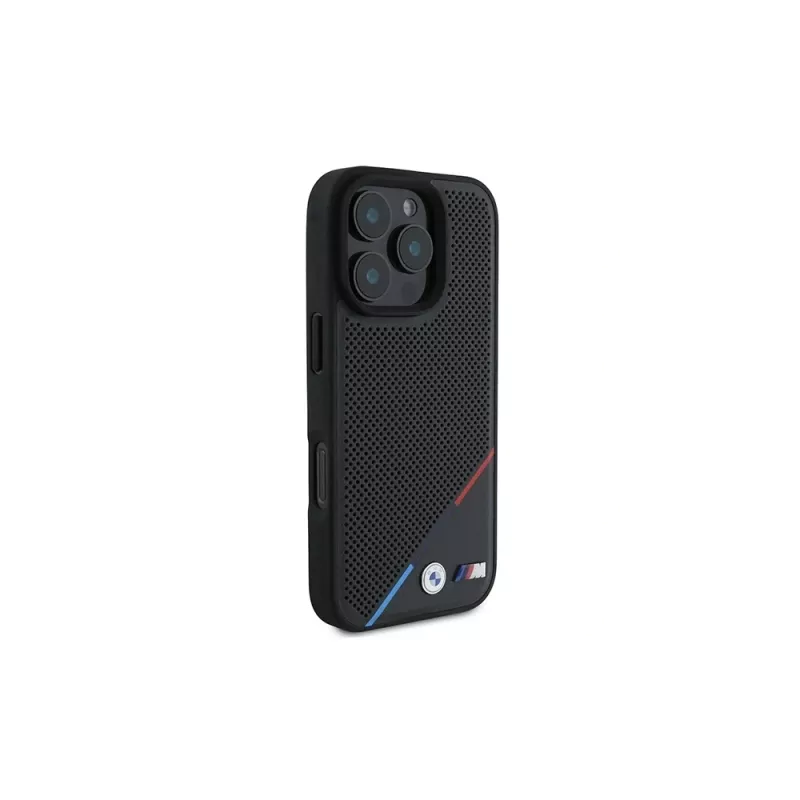 BMW M Perforated Tricolor Line -kova kotelo iPhone 16 Pro 6,3