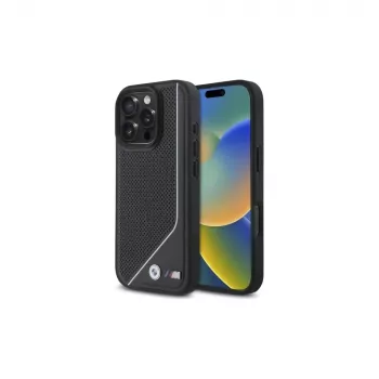 BMW M Perforated Twisted Line MagSafe -kova kotelo iPhone 16 Pro (6,3