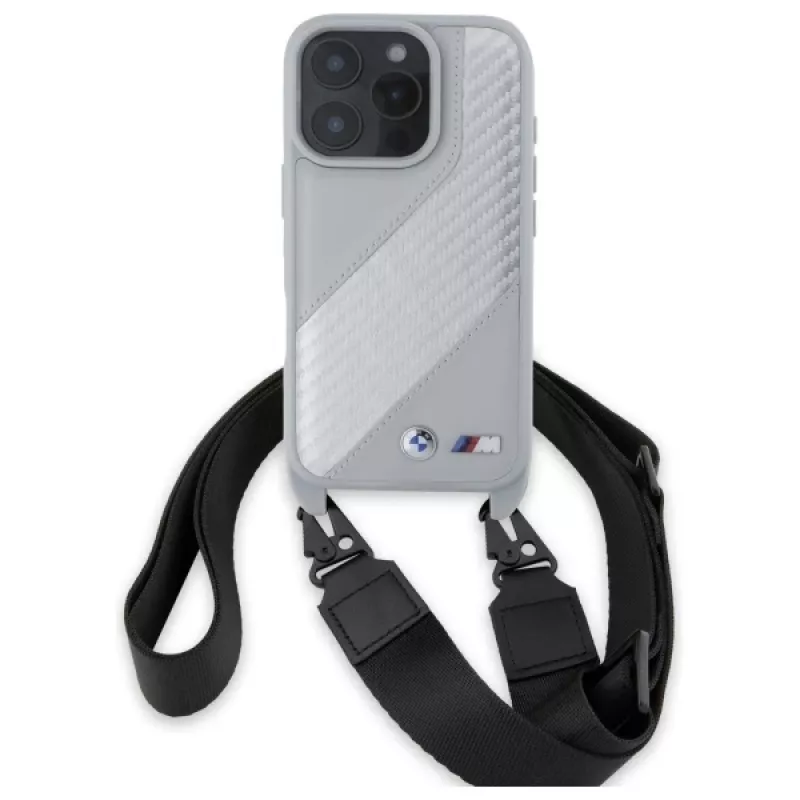 BMW M Edition Carbon Stripe & Strap -kova kotelo iPhone 16 Pro Max 6,9