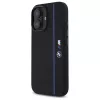 BMW BMHMP16S23SHEB iPhone 16 6,1 inch musta silikoninen kova kotelo Hexagon Blue Line MagSafe