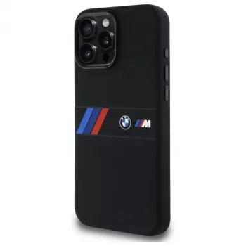 BMW M Collection silikoninen kova kotelo keskiraidalla MagSafe Apple iPhone 16 Pro Max 6,9 inch musta