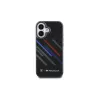 BMW BMHCP16M23HTRAK kova kotelo iPhone 16 Plus 6,7 inch musta Motorsport IML Random Stripes