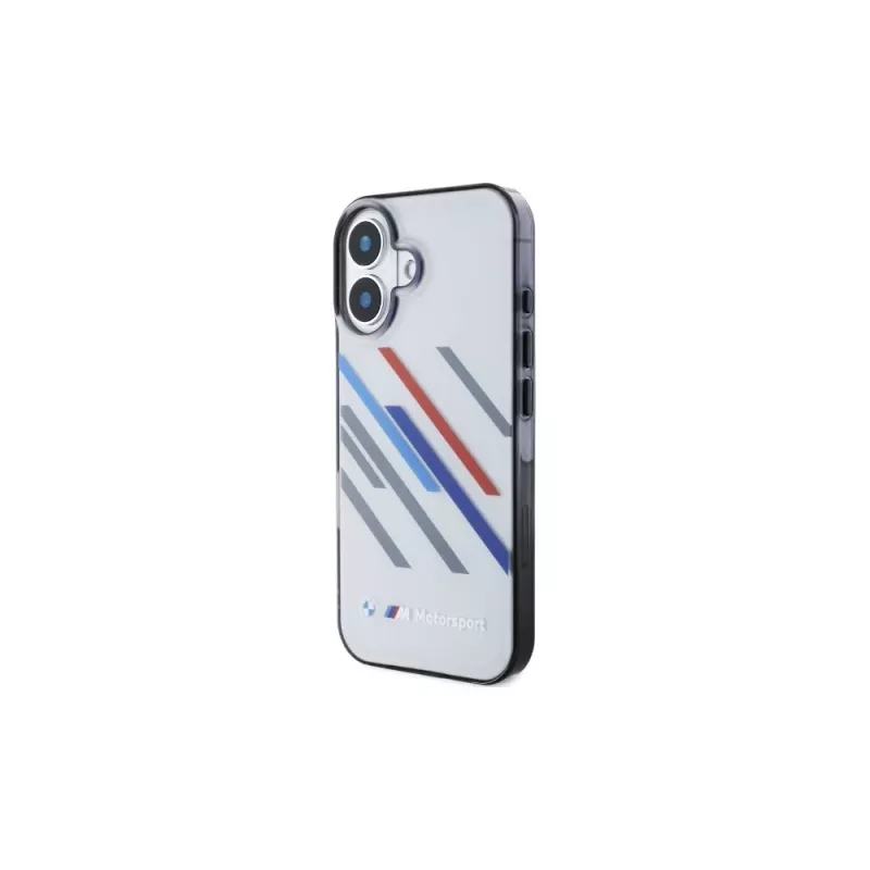 BMW BMHCP16S23HTRAG kova kotelo Apple iPhone 16 6,1 inch harmaa Motorsport IML Random Stripes