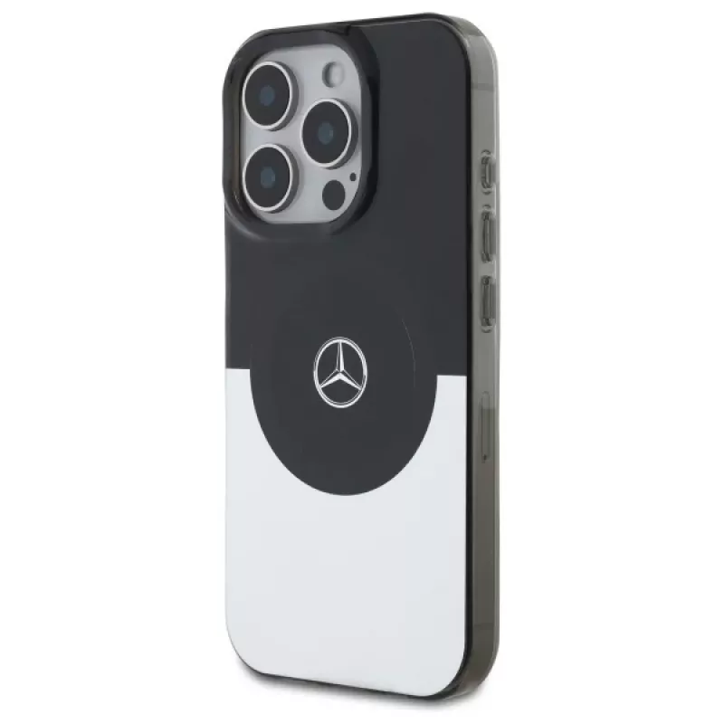 Mercedes-Benz MEHMP16L23HBIGK kova kotelo Double Layer BiColor MagSafe iPhone 16 Pro 6,3 inch musta/hopea