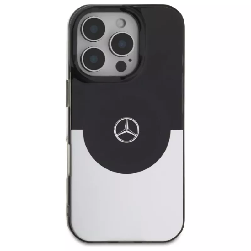 Mercedes-Benz MEHMP16L23HBIGK kova kotelo Double Layer BiColor MagSafe iPhone 16 Pro 6,3 inch musta/hopea