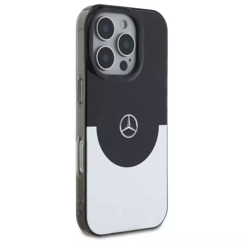 Mercedes-Benz MEHMP16L23HBIGK kova kotelo Double Layer BiColor MagSafe iPhone 16 Pro 6,3 inch musta/hopea