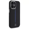 Mercedes-Benz MEHMP16S23SUMBK iPhone 16 6,1 inch musta silikoninen kova kotelo sinisellä raidalla MagSafe