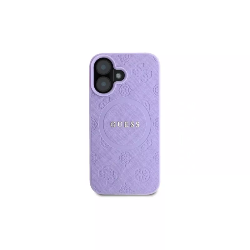 Guess GUHMP16MPSAPSMEU iPhone 16 Plus 6,7 inch violetti kova kotelo Saffiano Peony Classic Logo MagSafe
