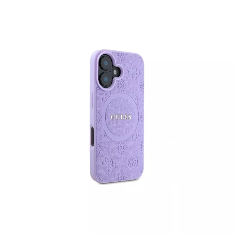 Guess GUHMP16MPSAPSMEU iPhone 16 Plus 6,7 inch violetti kova kotelo Saffiano Peony Classic Logo MagSafe
