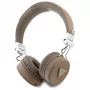 Guess Grained Classic Round Shape langattomat Bluetooth over-ear -kuulokkeet ENC:llä, ruskea