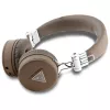 Guess Grained Classic Round Shape langattomat Bluetooth over-ear -kuulokkeet ENC:llä, ruskea