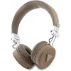 Guess Grained Classic Round Shape langattomat Bluetooth over-ear -kuulokkeet ENC:llä, ruskea
