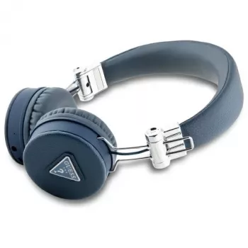 Guess Grained Classic Round Shape langattomat Bluetooth over-ear -kuulokkeet ENC:llä (sininen)