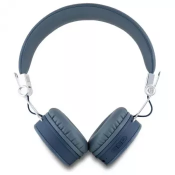 Guess Grained Classic Round Shape langattomat Bluetooth over-ear -kuulokkeet ENC:llä (sininen)
