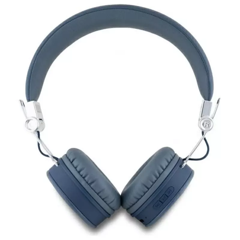 Guess Grained Classic Round Shape langattomat Bluetooth over-ear -kuulokkeet ENC:llä (sininen)