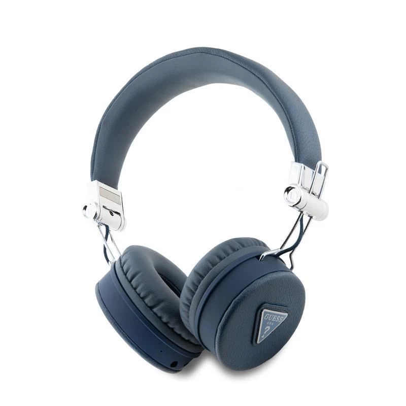 Guess Grained Classic Round Shape langattomat Bluetooth over-ear -kuulokkeet ENC:llä (sininen)