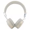 Guess Grained Classic Round Shape langattomat Bluetooth over-ear -kuulokkeet ENC:llä, beige