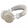 Guess Grained Classic Round Shape langattomat Bluetooth over-ear -kuulokkeet ENC:llä, beige