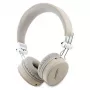 Guess Grained Classic Round Shape langattomat Bluetooth over-ear -kuulokkeet ENC:llä, beige