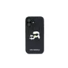 Karl Lagerfeld Monogram Karl & Choupette Head Pin -kotelo iPhone 16 -puhelimelle (musta)
