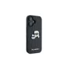 Karl Lagerfeld Monogram Karl & Choupette Head Pin -kotelo iPhone 16 -puhelimelle (musta)