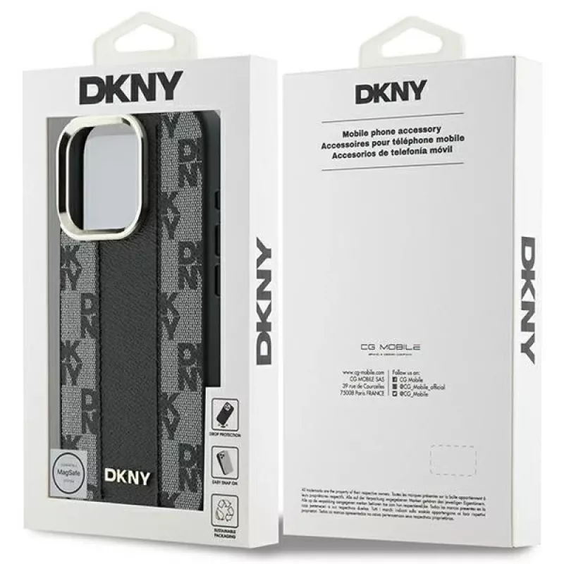 DKNY DKHMP16XPCPVSLK kova kotelo ruutukuviolla MagSafe iPhone 16 Pro Max 6.9 musta