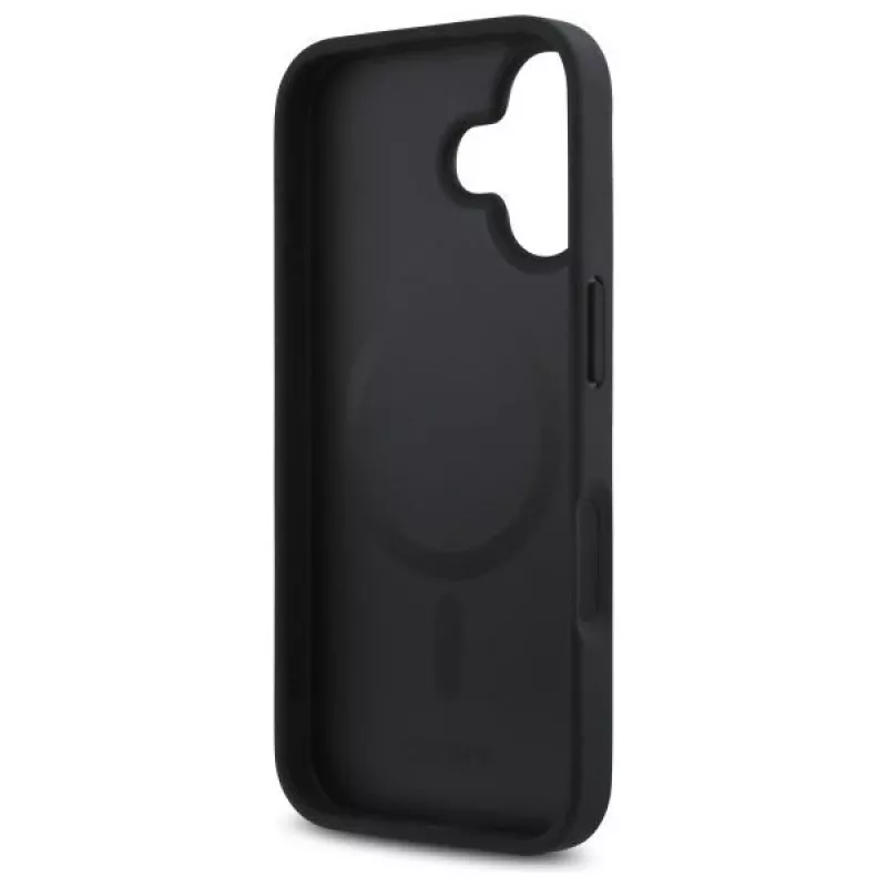 DKNY DKHMP16SPSHRPSK iPhone 16 6.1 kova kotelo musta toistuva kuvio Stack Logo MagSafe