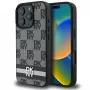 DKNY DKHCP16XPCPTSSK kova kotelo iPhone 16 Pro Max 6,9 tuuman näytölle musta ruutukuvio ja painetut raidat