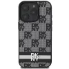 DKNY DKHCP16XPCPTSSK kova kotelo iPhone 16 Pro Max 6,9 tuuman näytölle musta ruutukuvio ja painetut raidat