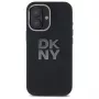 DKNY DKHCP16SSMCBSK iPhone 16 6.1 kova kotelo Liquid Silicone Metal Logo musta