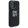 DKNY DKHCP16SSMCBSK iPhone 16 6.1 kova kotelo Liquid Silicone Metal Logo musta