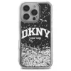 DKNY DKHCP16LLBNAEK iPhone 16 Pro 6,3 tuuman näyttö musta kova kotelo Liquid Glitter Arch Logo
