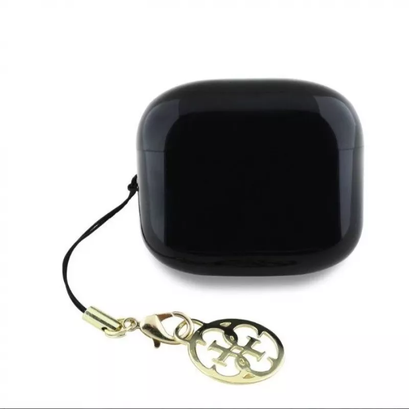Guess Glossy Effect Printed Classic Logo & Charm TWS Bluetooth -nappikuulokkeet latauskotelolla (musta)