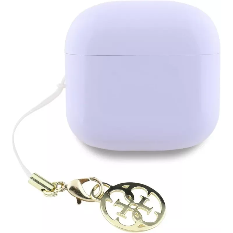 Guess Glossy Effect Printed Classic Logo & Charm TWS -nappikuulokkeet laventeli
