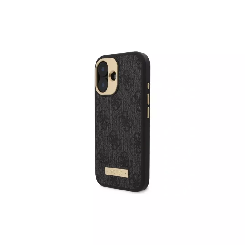 Guess GUHMP16MU4GPRK iPhone 16 Plus 6,7 inch musta hardcase 4G Logo Plate ja MagSafe